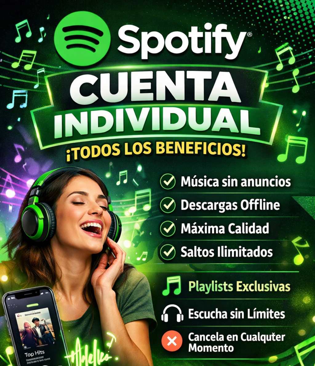 Spotify 1 Mes Música Sin Anuncios