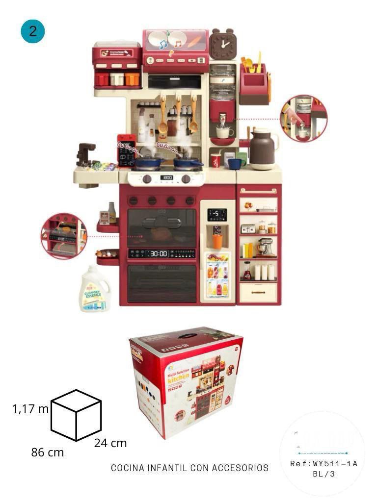 Cocina grande para niñas con luz y sonido