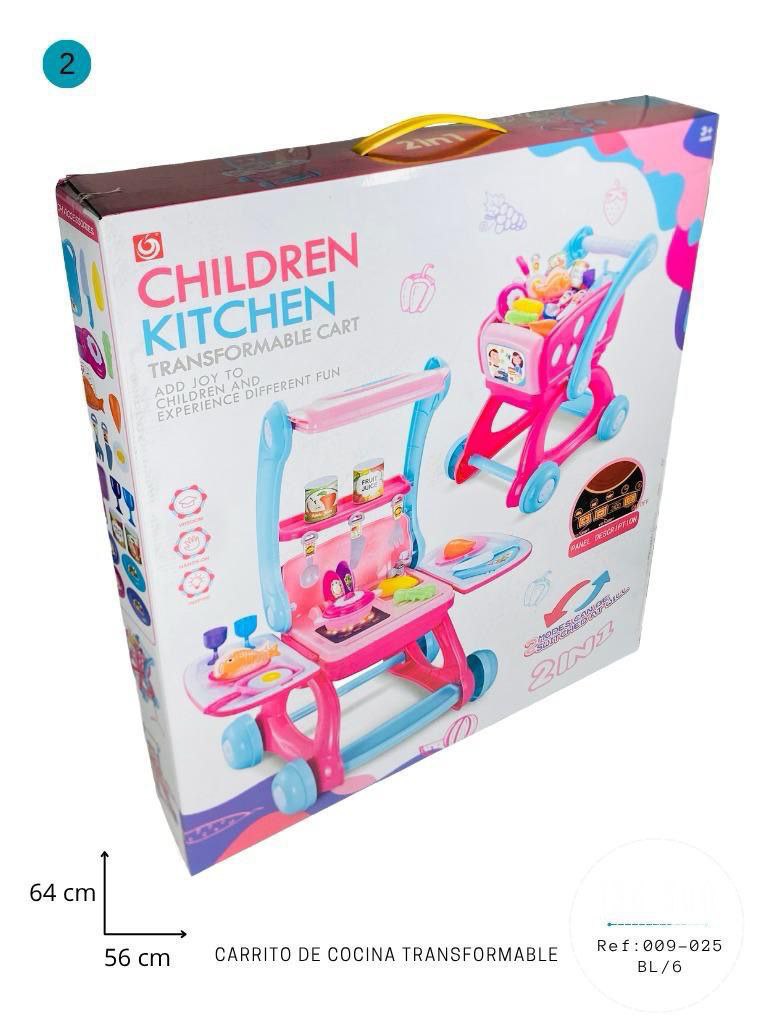 JUGUETE CARRITO DE COCINA PARA NIÑAS CONVERTIBLE