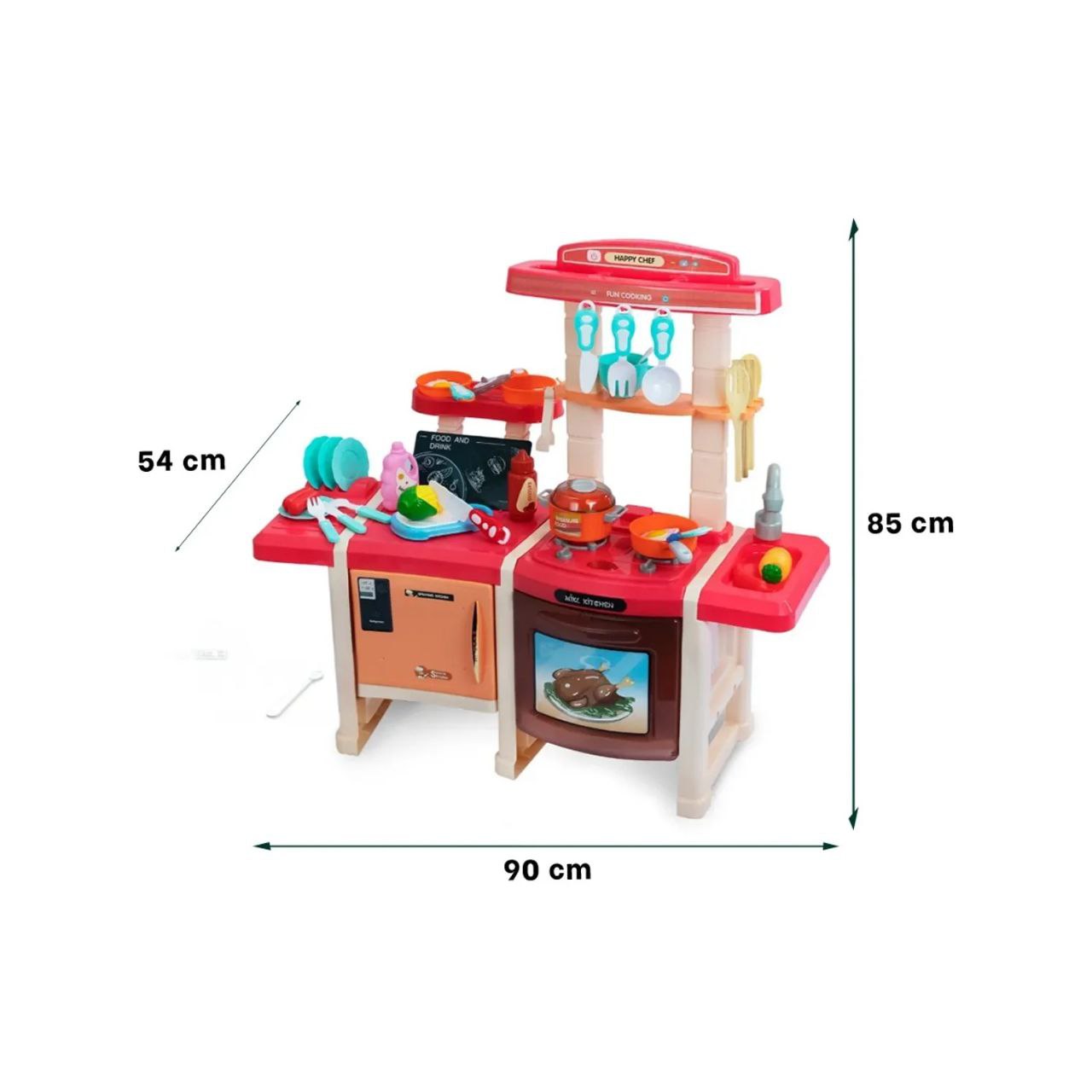 Hermosa Cocina Grande Para Niñas 85 cm Luces Sonido Agua